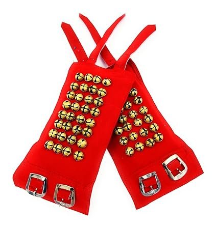 premium dance anklets – 4 line brass ghungroo bells with red velvet belt | ideal for bharatanatyam, kuchipudi & indian classical dance