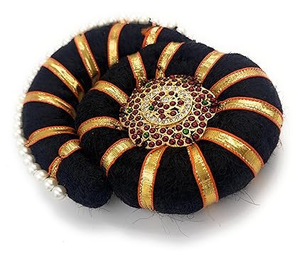 raadigi with bun for bharatanatyam dancers – half moon & full round shape | ideal for classical dance, kuchipudi, temple performances, weddings & cultural events | traditional hair accessoryory